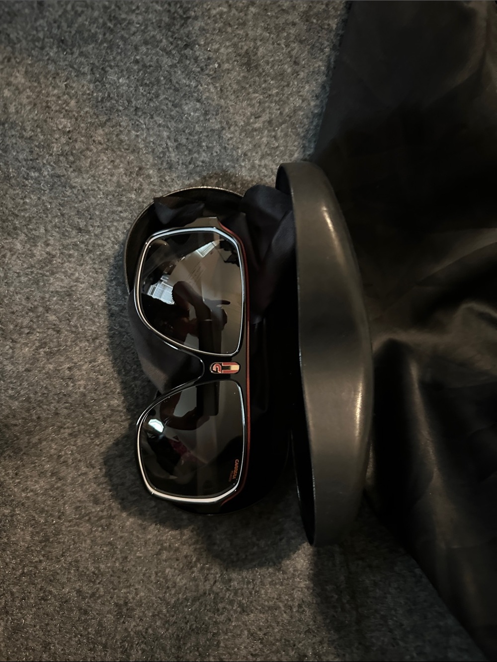 Carrera Black Sunglasses with Red Trim